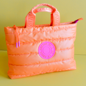 BOLSO TOTE NARANJA ACOLCHADO