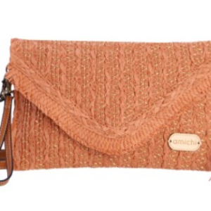 Bolso bandolera para mujer Amichi Rebeca de rafia con solapa