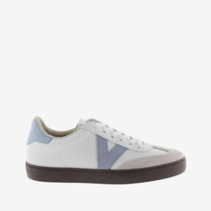 Zapatillas piel blancas unisex COLOR CELESTE