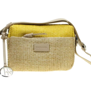 Bolso bandolera bicolor en rafia