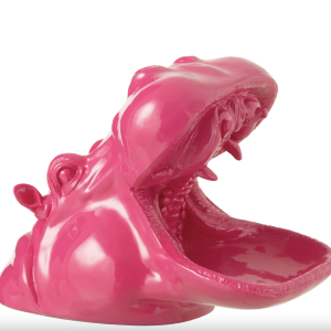 Hipopótamo Cabeza Poliresina Rosa