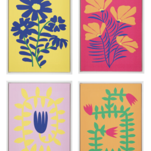 Pintura Flores Pop Lienzo Mix Surtido De 4