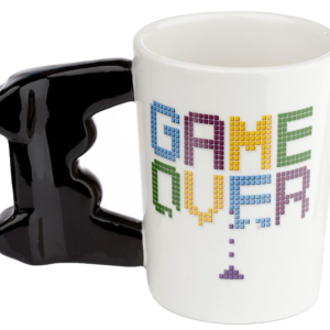 Taza de Cerámica Asa con Forma de Mando Videojuegos Game Over