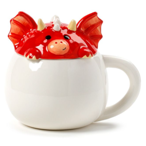 Taza de Cerámica con Tapa Dragón de Gales