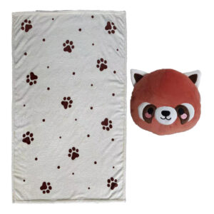 Almohada y Manta de Viaje 2 en 1 Blankeazzz - Ru Panda Rojo de Adoramals