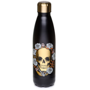 Botella Térmica de Acero Inoxidable - Calavera y Rosas 500ml