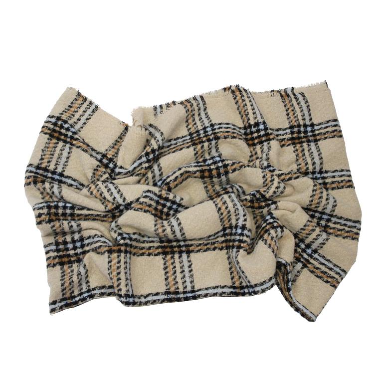 Bufanda Cuadros AMICHI- Tricolor Beige - Imagen 2