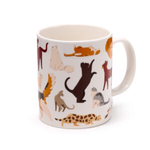 Taza de Porcelana con ilustración de Gatos - Marca Feline Fine