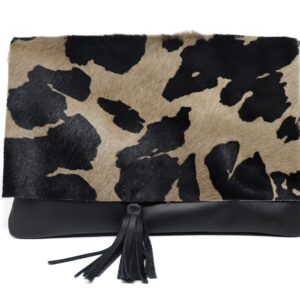 Cartera Grande Rectangular - Piel Genuina con Borla de Cuero