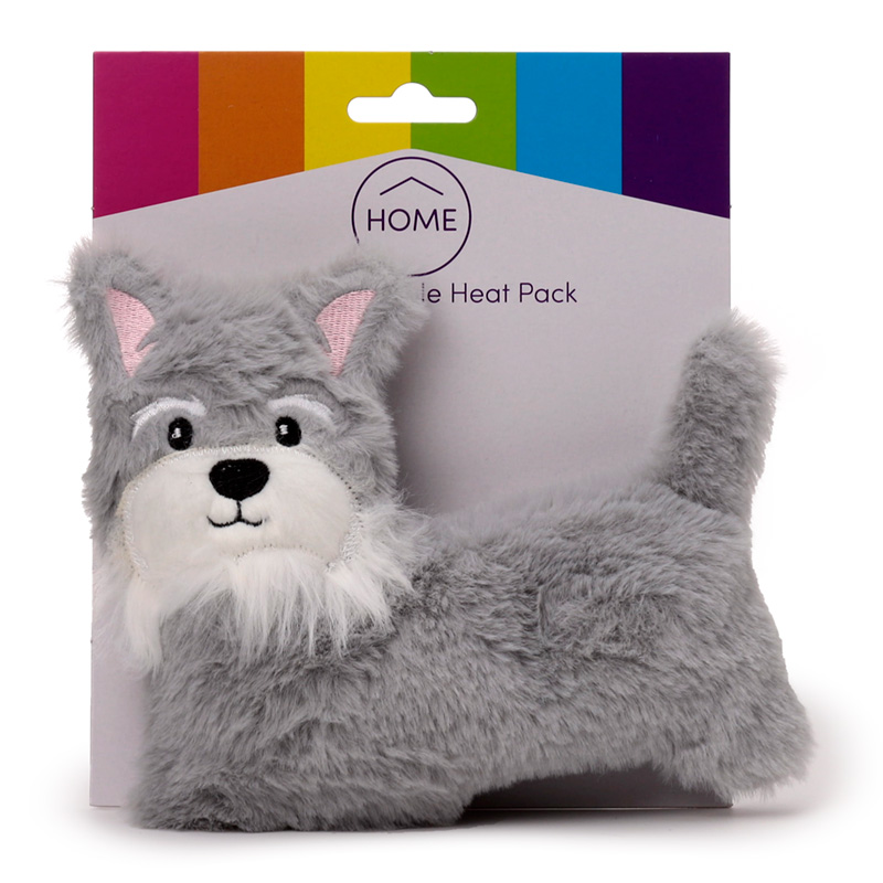 Peluche Térmico de Semillas para Microondas - Forma de Perro Schnauzer