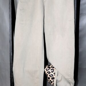 Jeans con borde de Animal Print - Beige