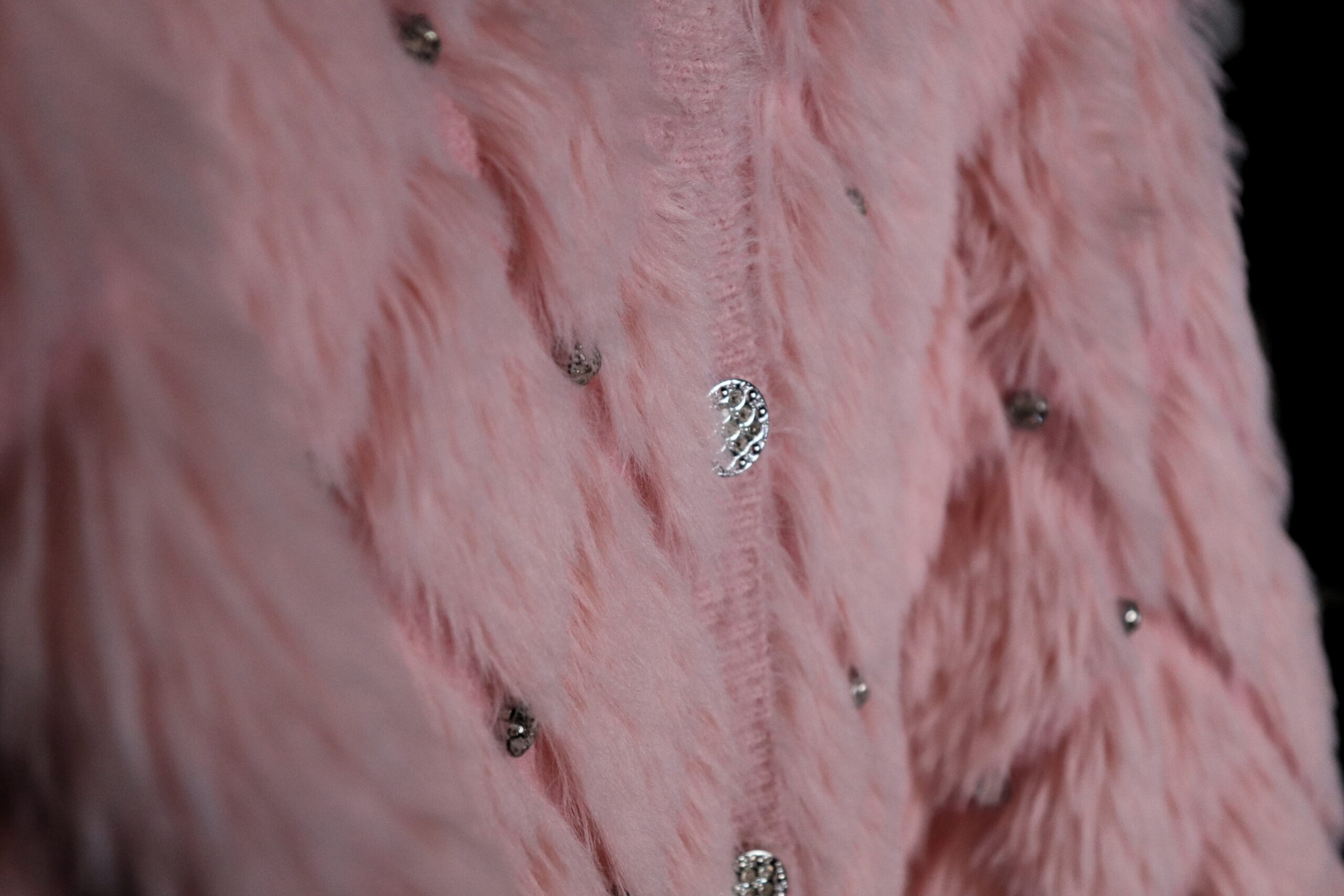 Jersey de Pelo Acolchado a Cuadros con Pedrería - Imagen 4