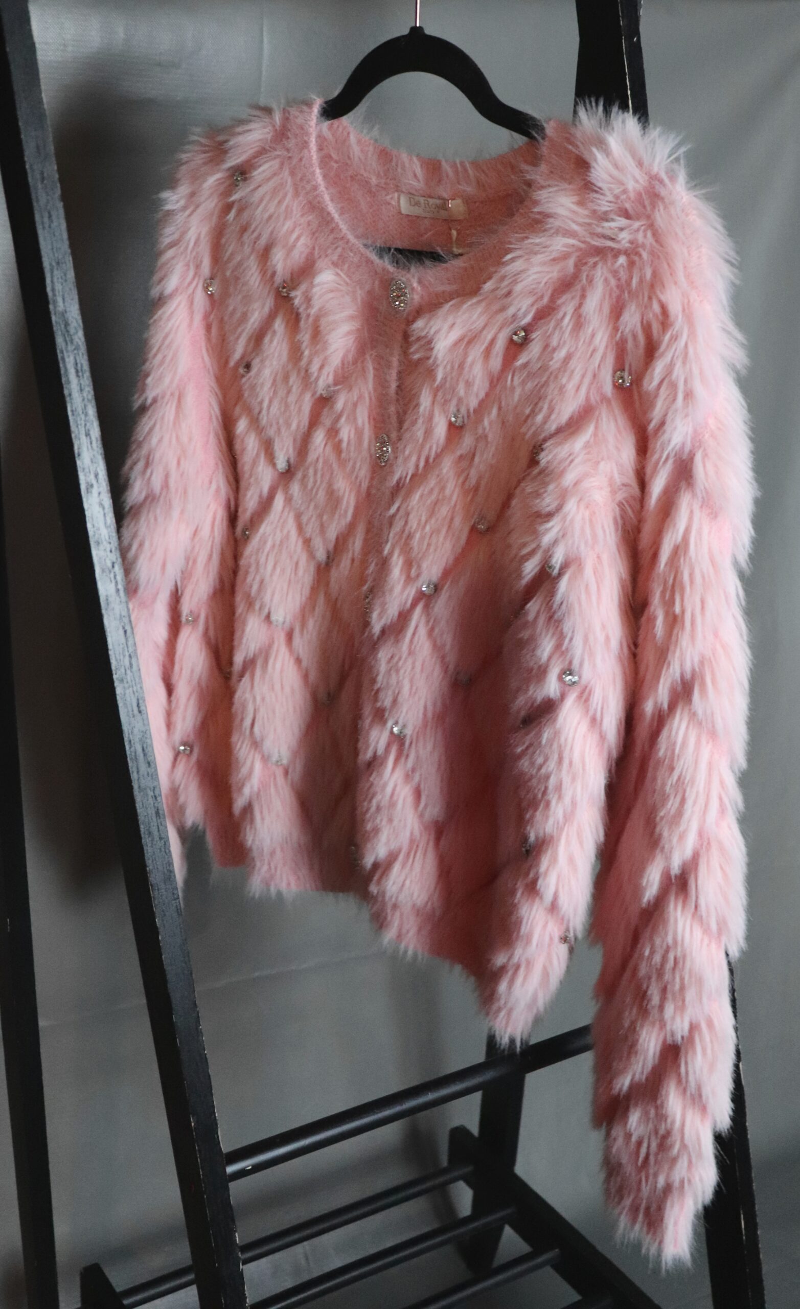 Jersey de Pelo Acolchado a Cuadros con Pedrería - Imagen 2