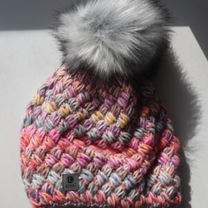 Gorro de Lana Gruesa con Pompón - Tonos Vibrantes